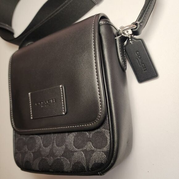 NWT Coach CAJ32 Lucas Crossbody Black Denim - Picture 2 of 5